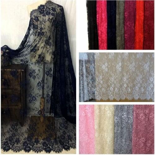 3*1.5M Skin-friendly Soft Mesh Rose flower Eyelash Lace fabric For Lingerie Garments Costumes DIY wedding veil Dress accessories