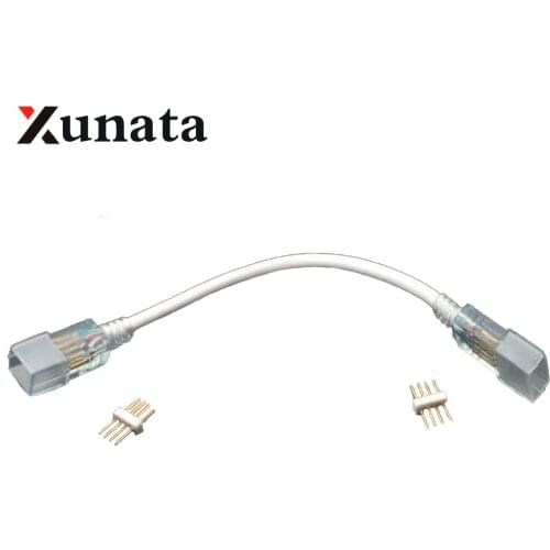 4pin RGB straight corner Connector with cable one or two connector for 220V 110V 10MM/12MM PCB RGB led strip Light