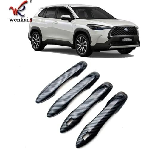 Door Handle Cover Cap Protector Sticker For Toyota Corolla Cross 2020 2021 Carbon ABS 4PCS