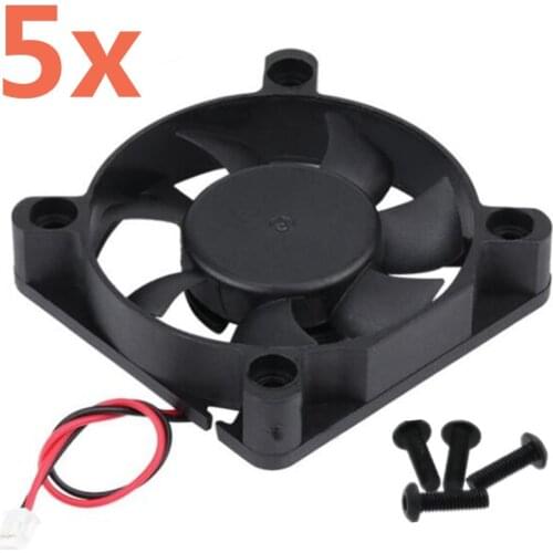 5Pieces 5V-7V DC Cooling Fan RC Motor Engine Cooling Fan Black DC Fan RC-Cars Parts Accessories 50MM*50MM Remote Control Car