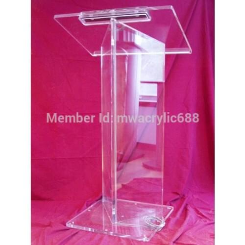 Free Shipping High Quality Price Reasonable Beautiful Acrylic Podium Pulpit Lectern podium