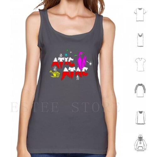 Atic Atac Tank Tops Vest Sleeveless Zx Spectrum Retro Pixel Game Computer Video Atic Atac Attic Attack