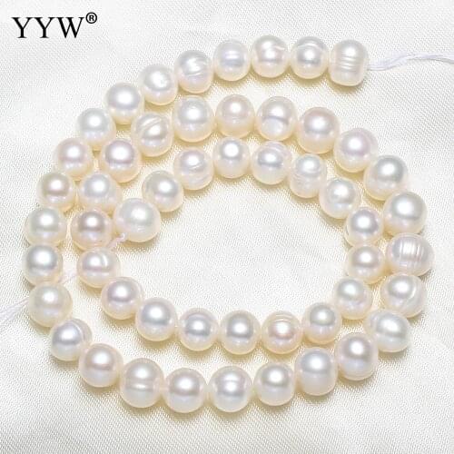Grade AAA Pink White Pearl Beads Round 8-9mm Potato Freshwater Pearls Bead Jewelry Making Beads Pearls Hole 0.8mm