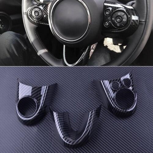 DWCX 3Pcs Carbon Fiber Style ABS Steering Wheel Cover Trim fit for BMW Mini Cooper F54 F55 F56 F57 F60