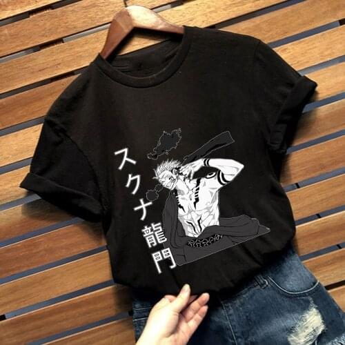 Anime JuJutsu Kaisen Ryomen Sukuna T-shirt Unisex Fashion Casual Tee Tops