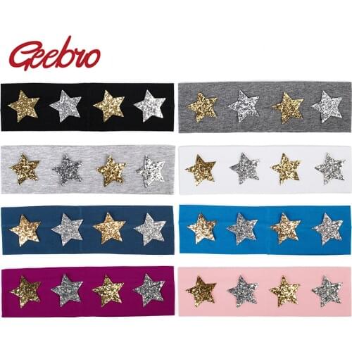 Geebro 2019 New Summer Fashion Women Headband star Rhinestone Cotton Soft Head Wear headdress Accessories For Ladies Girls DT717