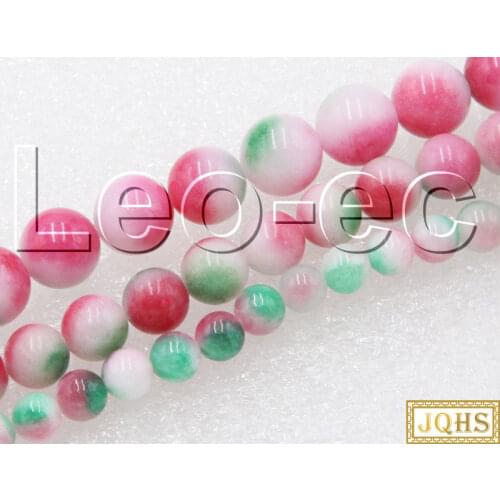 JQHS 10mm Round Multicolor jades Stone Beads Strand ForJewelry Making 15" V1205