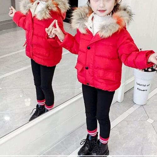 New Kids Girls Boys Autumn Winter Jackets Coat New Children Down Padded Baby Jacket Plus Velvet Warm Cotton Jacket Boy Clothes