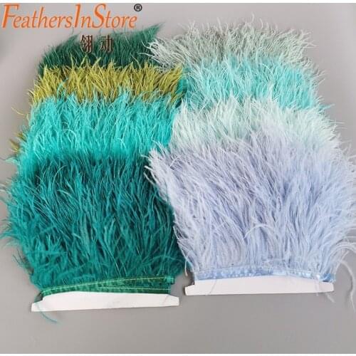 8-13cm 2meters/Lot Decorative Ostrich Feather Trim Plumes Fringe Ribbons for Needlework Dress Clothing Handicraft Accessories