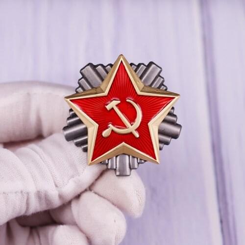 Yugoslavia Red Star Cap Insignia Cockade Republic Medal WWII Military Officer CCCP USSR Metal Badges