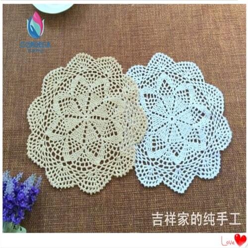 Fashion ZAKKA 12 pics/lot 25cm Round fabric table coaster table mat with flower cutout embroidery crochet felt for wedding decor