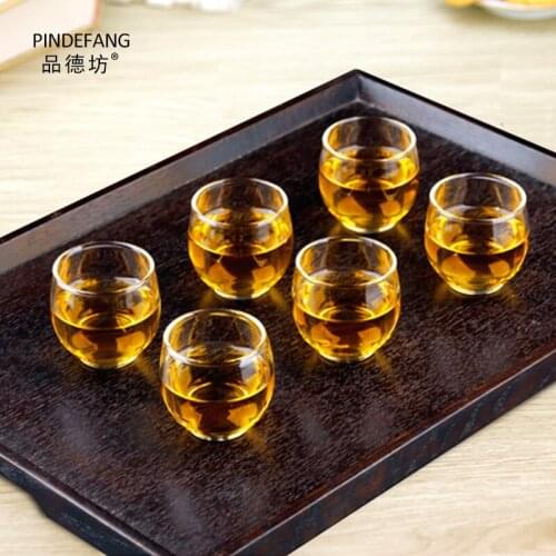 Pack of 6 Egg Shaped Elegant Clear Heat-resistant 60ml Tea Cups Kung-fu Teaware Sake Giftset Utensil Decoration