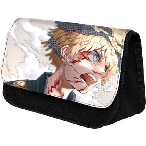 Nylon Pencil Case Anime Tokyo Revengers Penbag Casual Zipper Cosmetic Bag Makeupbag Travel Student Women Stationery Bags