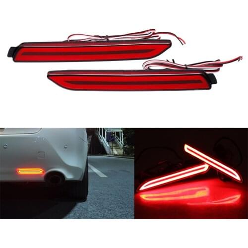 Niscarda Car LED Rear Bumper Reflector Light Red Driving Brake Fog Lamp For Toyota Camry Reiz Sienna Venza Wish Matrix