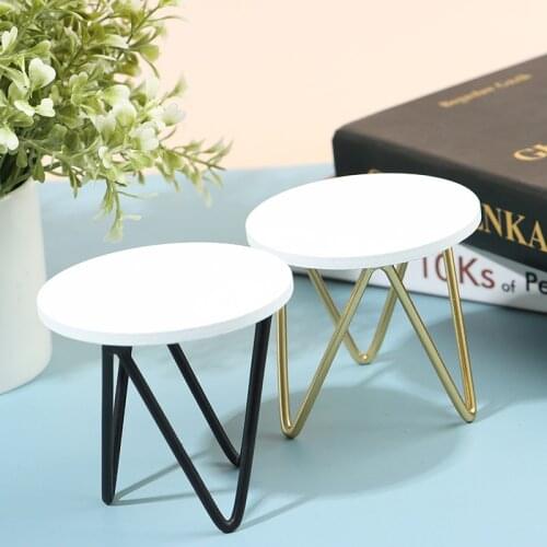 New 1/12 Scale Dollhouse Miniature Furniture Simple Round Table Coffee Tea Table 1:12 Doll House Decor Creative Gift for Kid