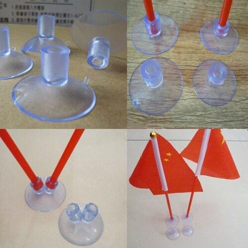 Glass suction cups 20 transparent plastic flag suction cup 30mm 3cm small red flag