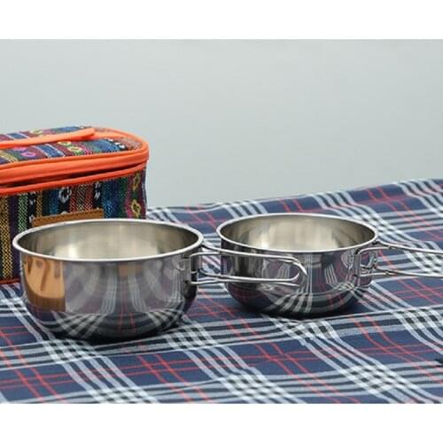 Stainless Steel Folding Cooking Camping Mess Tins Bowl For Outdoor Picnic Fishing