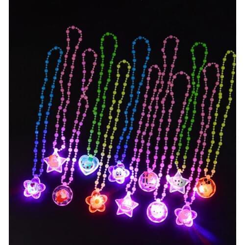 Luminous childrens necklace led flash acrylic beads pendant toy small gift