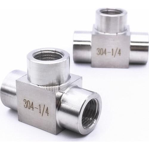 1/8" 1/4" 3/8" 1/2" 3/4" 1" BSPP M20x1.5mm Female Tee 3 Way Coupler 304 Stainless Steel Connector Water Gas Propane