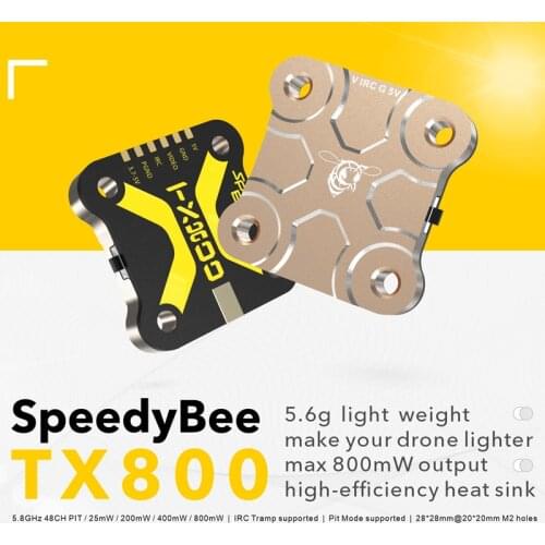 SpeedyBee TX800 Maximum 800mW Output SpeedyBee 5.8G GHz Antenna 48CH FPV VTX Video Transmitter For FPV Racing Drone