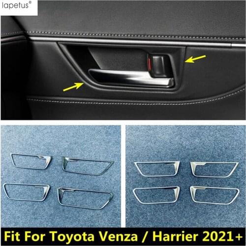 Inner Door Handle Bowl Frame Cover Trim Black / Matte Stainless Steel Accessories Interior Kit For Toyota Venza / Harrier 2021