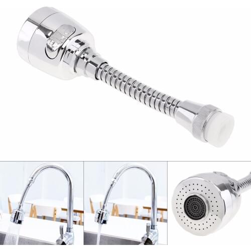 360 Rotate 2 Modes Silver Long Water Saving Faucet Bathroom Kitchen Faucets Accessories Taps Aerator Booster Nozzle Filter