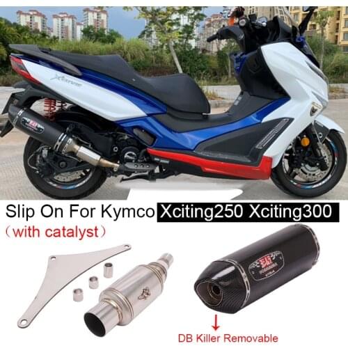 Motorcycle Yoshimura Exhaust System with catalyst Modified Middle Link Pipe Escape Moto For Kymco Xciting 250 Xciting 300