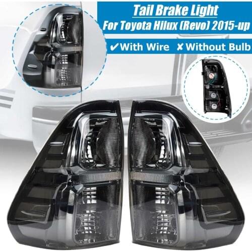 Car Rear Left/Right Tail Brake Light Assembly With Wiring Smoke Black For Toyota Hilux Revo 2015 2016 2017 2018-Up Pair
