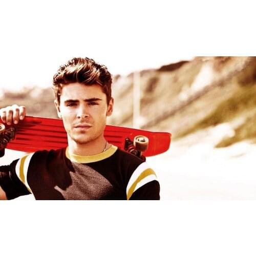 Zac Efron Movie Actor Star 2 Silk Fabric Wall Poster Art Decor Sticker Bright