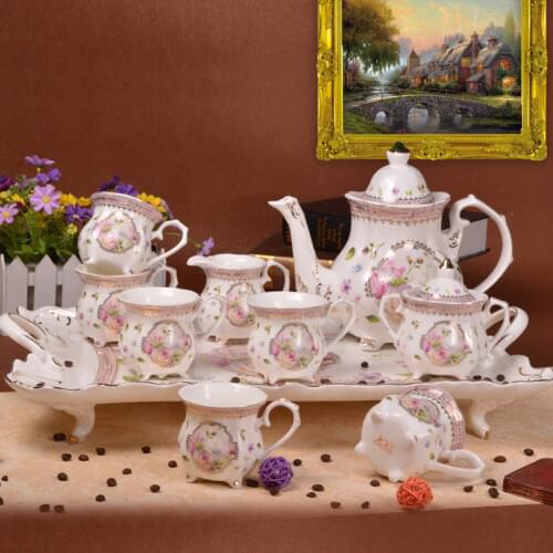 10pieces European coffee set coffee cup English ceramic tea afternoon tea tea set family set pallet