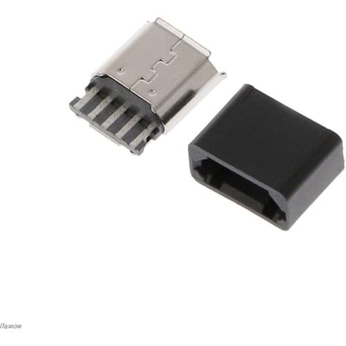 10 Pcs DIY Micro USB 5 Pin Female Socket Kit Connector Plug Solder Welding Shell Damom