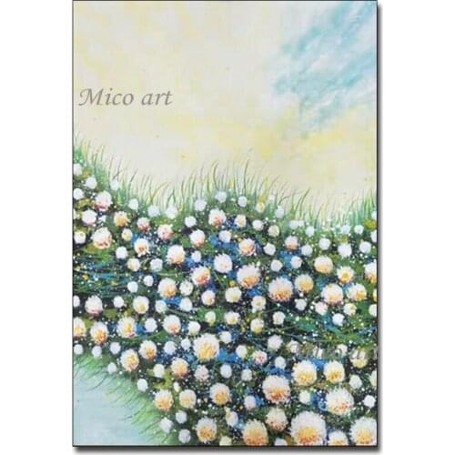 100% Hand Painted Knife Flower Art Oil Painting Textured Paintings Pictures Wall Decor Canvas Artwork Home Hangings Showpieces