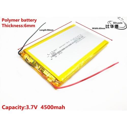 3.7V 4500mAh 606090 Lithium Polymer Li-Po li ion Rechargeable Battery Lipo cells For interphone Mobile interphone Searchlight