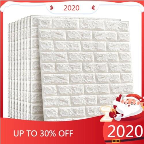 70*77 3D Wall Stickers Waterproof Foam Decoration Embossed Bedroom Living Room DIY Adhesive Made home Decals PE Stone Panels