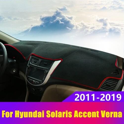 Car Dashboard Avoid Light Pad Instrument Panel Covers Mat Carpets For Hyundai Accent Solaris Verna i25 RB 2011-2019 Accessories