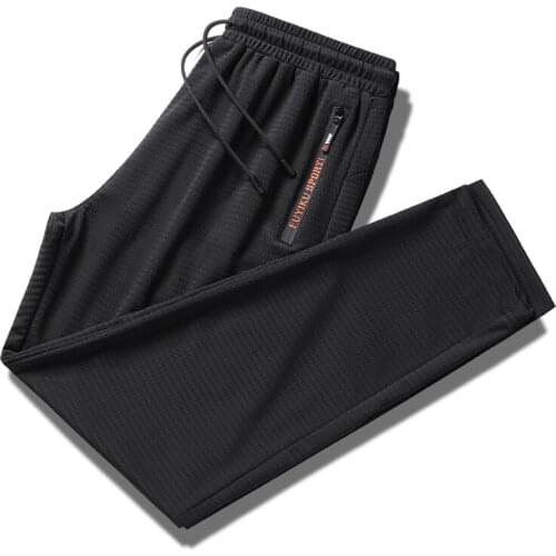 Asian Size 2021 Men Sweatpants Summer Breathable Cool Quick Dry Mens Ice Silk Pants Oversize Trousers Male Big Size 8XL 9XL