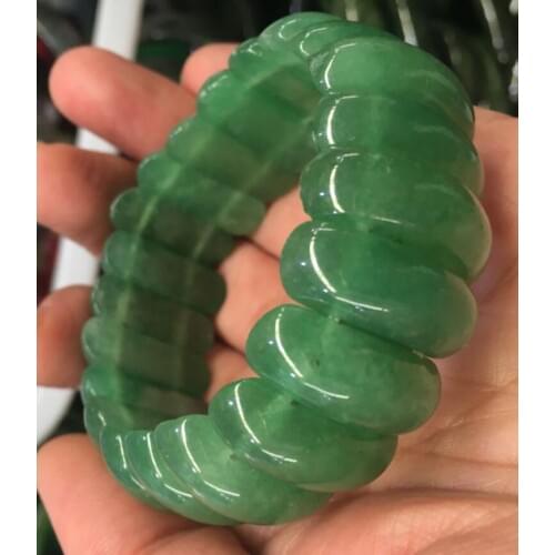 Free shipping Natural green Aventurine hetianyu stone Fashion Bracelet Bangle