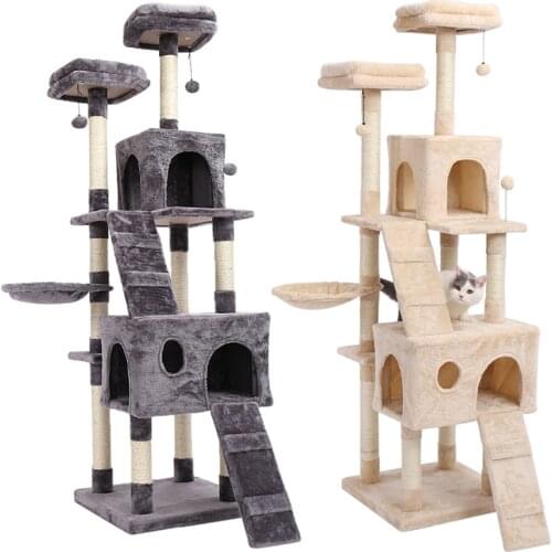 Domestic Delivery H180cm Cat Toy Kitten House Scratching Post Wood Climbing Cat Tree Pet Home Cat Luxury Jumping Frame Furniture
