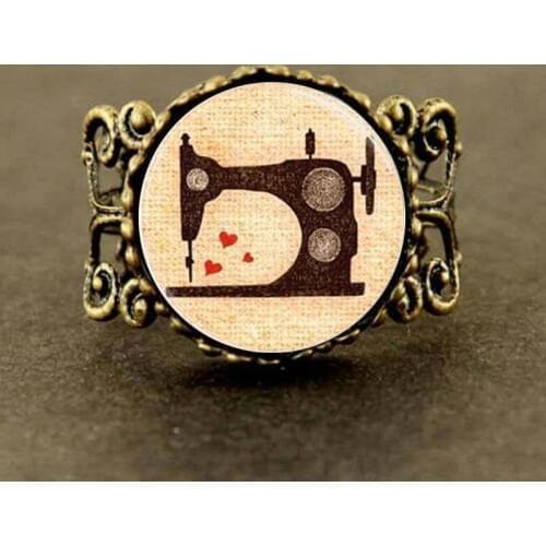 Movie Alice in Wonderland Sewing Machine Ring Jewelry women men gift vintage antique steampunk