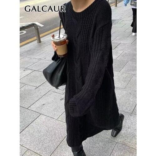 Модные вязаные платья GALCAUR China At AliExpress