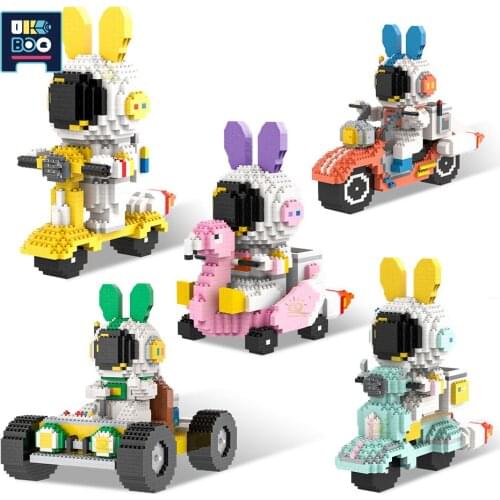 City Interstellar Motorcycle Micro Building Blocks Mars Exploration Scooter Vehicle Car Mini Bricks Figures Toys For Children