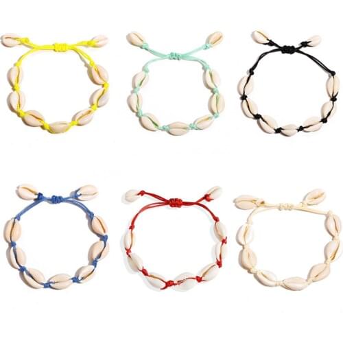 TOUCHEART Trendy Seashell Tassel Bracelet Handmade Knit Shell Bracelets&Bangles For Women Jewelry Weaving Bracelets SBR190441