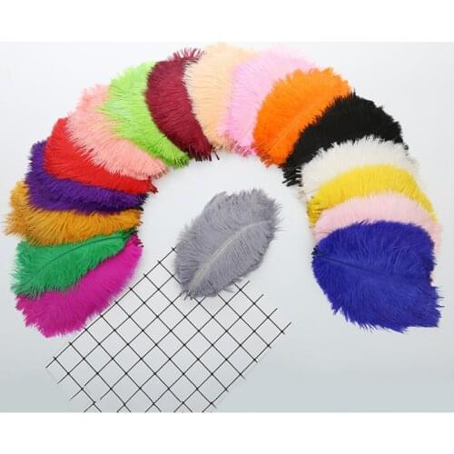 New 10Pcs/lot fluffy Ostrich Feather 20-25CM DIY Feathers for crafts needlework Carnival Wedding Home decoration Jewelry plumas