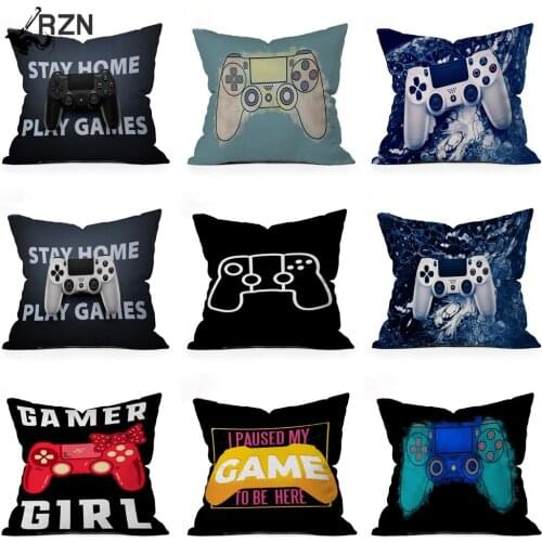 New Game Playstation Cushion Cover Keyboard Handle Headset Throw Pillow Case Gamer Chair Car Decor Protection Waist Pillowcases