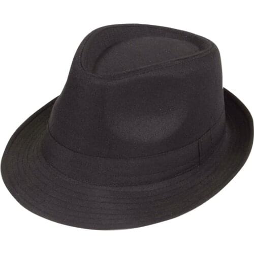 Black Fedora Plain Hat Outfit accessory for Gangster Fancy