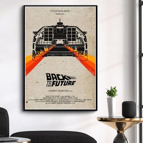 Movie Poster Cool Car Canvas Painting Back To The Future Cuadros Vintage Posters and Prints Wall Art Picture for Living Room