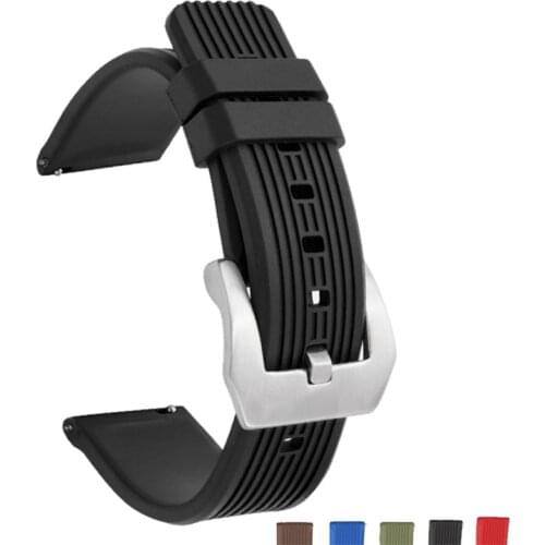 BEAFIRY Watch Band 20mm 22mm 24mm Silicone Rubber Strap Waterproof Watchband Sport Watches Belt for huawei samsung Black Blue