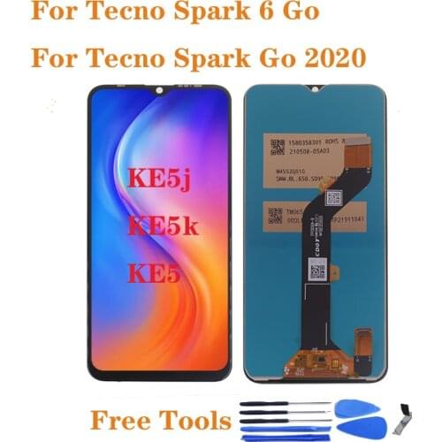 6.52" For Tecno Spark 6 Go KE5 KE5J KE5K LCD Display Touch Screen Digitizer Assembly For Spark Go 2020 Screen Repair kit