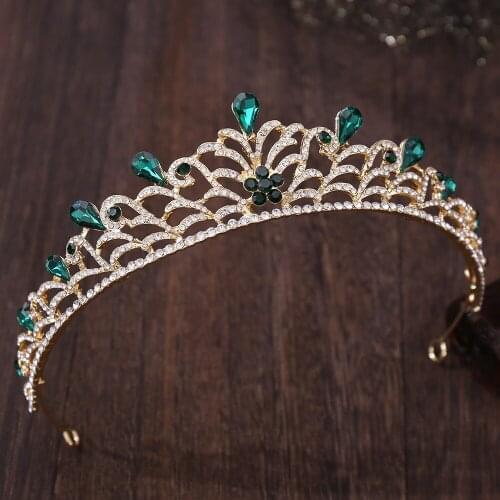 Luxury Full Crystal Flower Leaves Crowns Bride Tiara Fashion Queen For Wedding Crown Headpiece Wedding Hair Jewelry Accessories