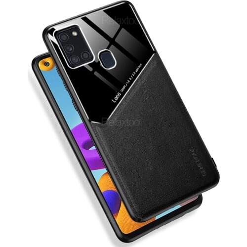 Luxury Shockproof Leather texture Case For Samsung A21S A51 A71 A41 A81 A10S A20S A50 A50S A30S A70 A70S M60S Car Holder Cases